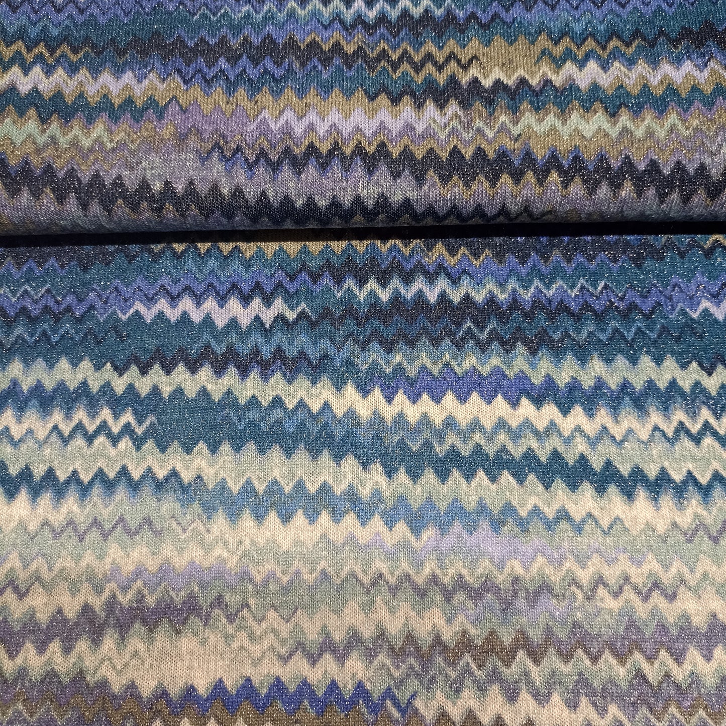 Breiwerk zigzag blauw