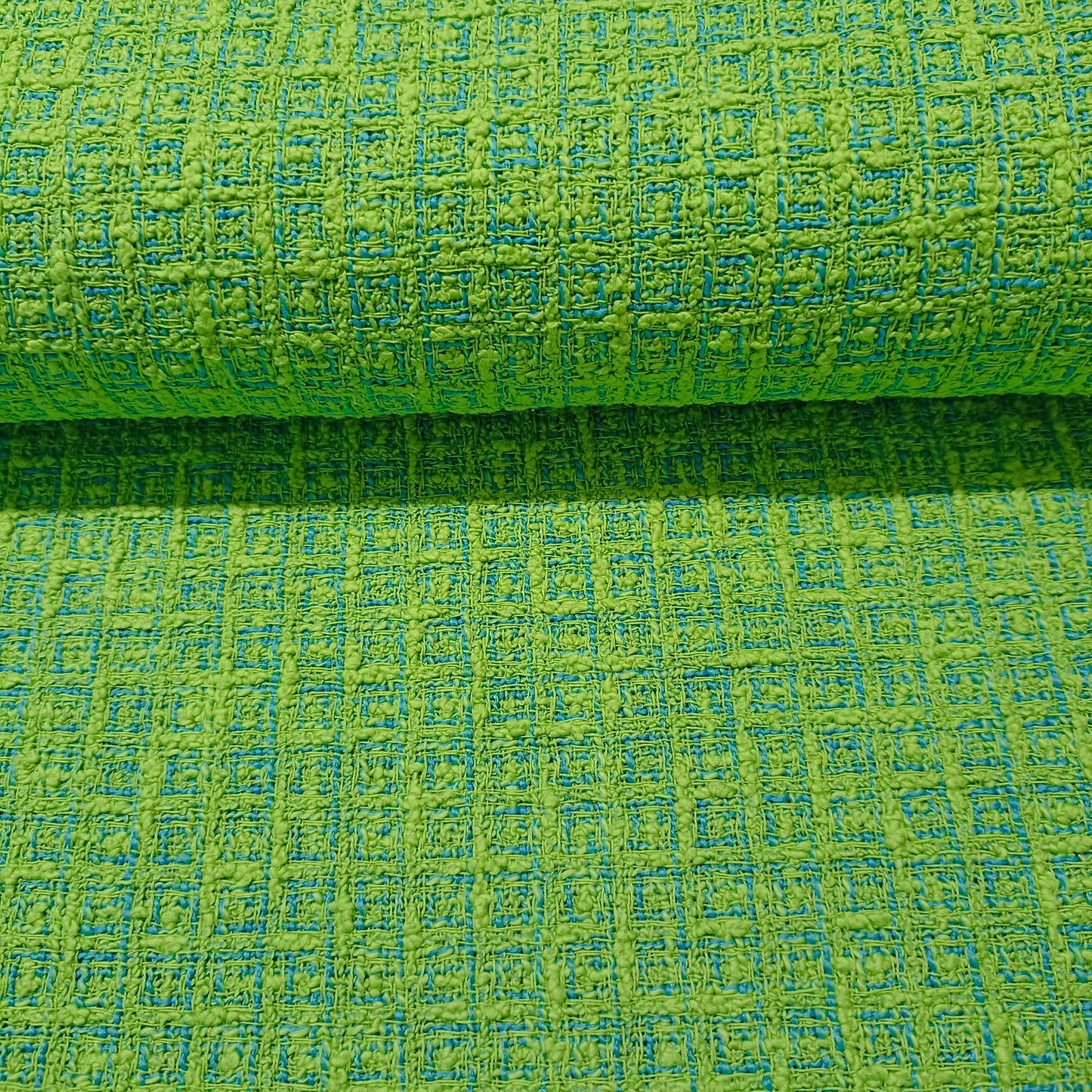 Bouclé limoen/turquoise