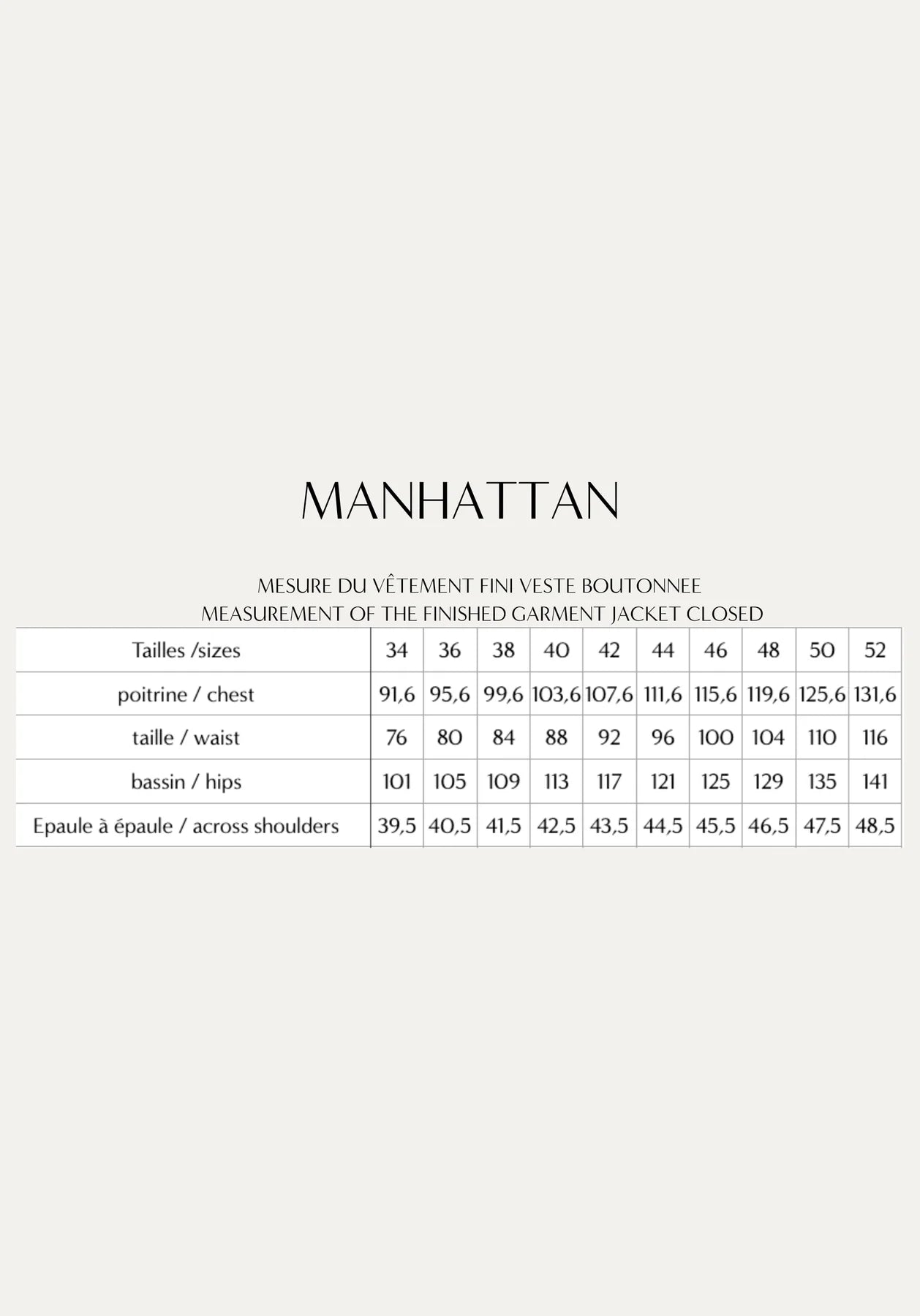 Manhattan jas maison fauve