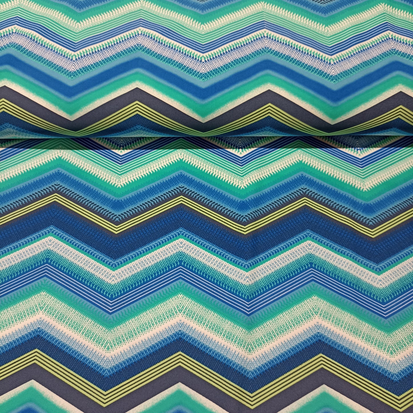 lycra zigzag blauw