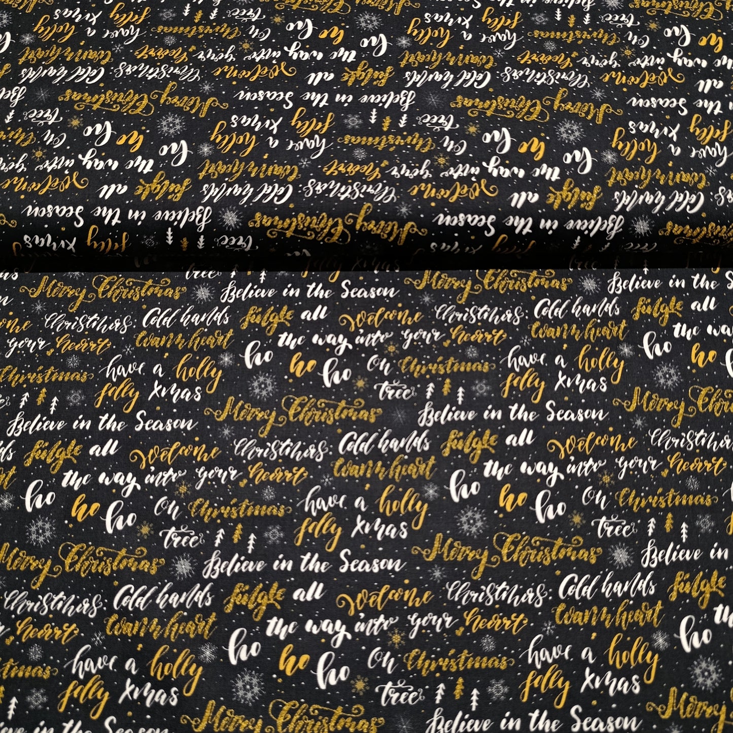 katoen kerst zwart merry christmas