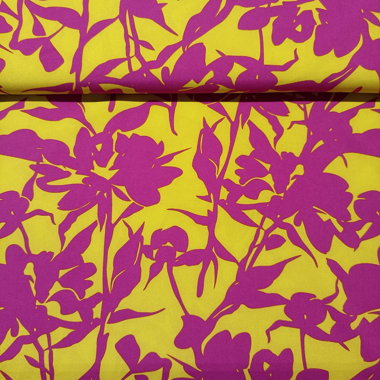 polyeseter magnolia stretch fushia-limoen