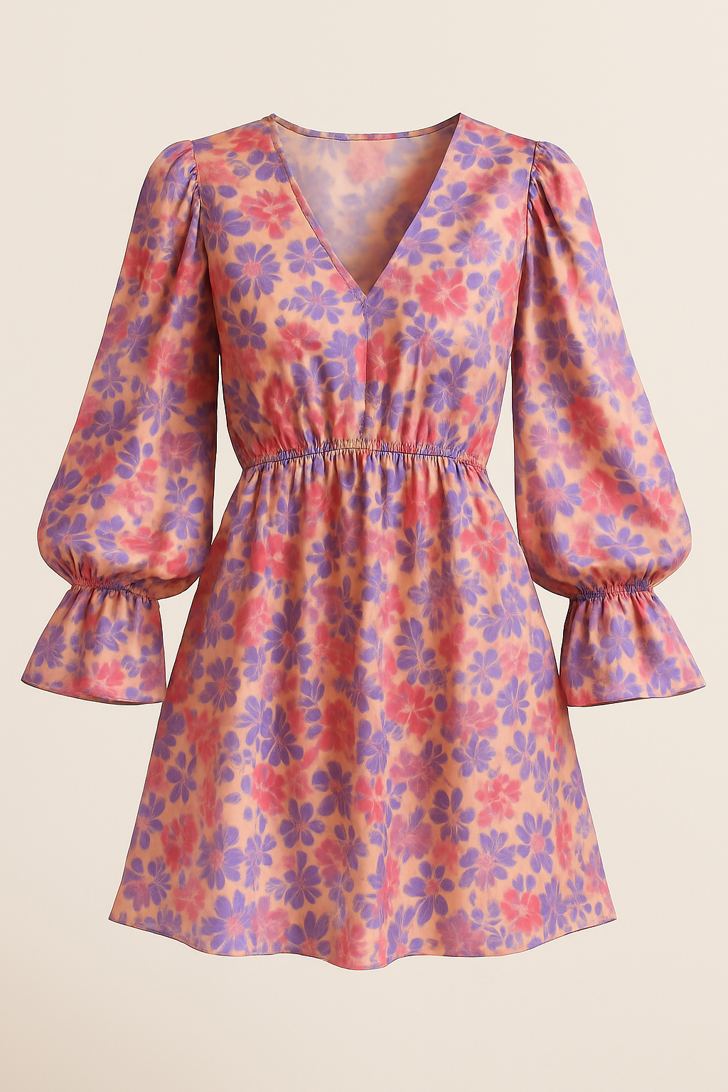 polyester  bloemen op roze achtergrond