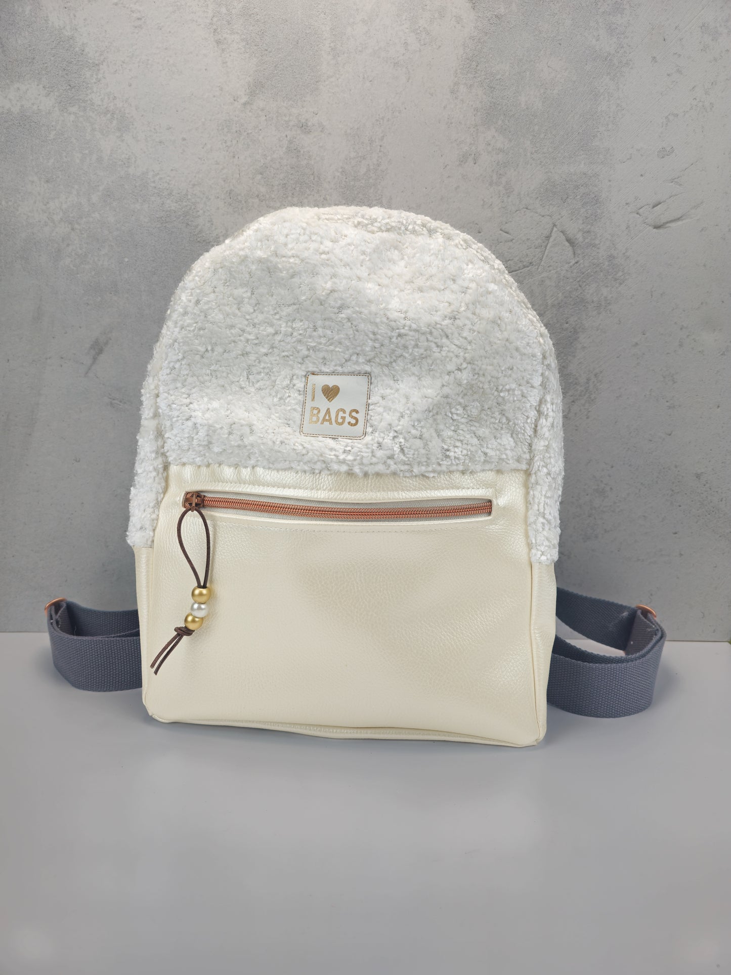 decoratie teddy parelmoer/wit