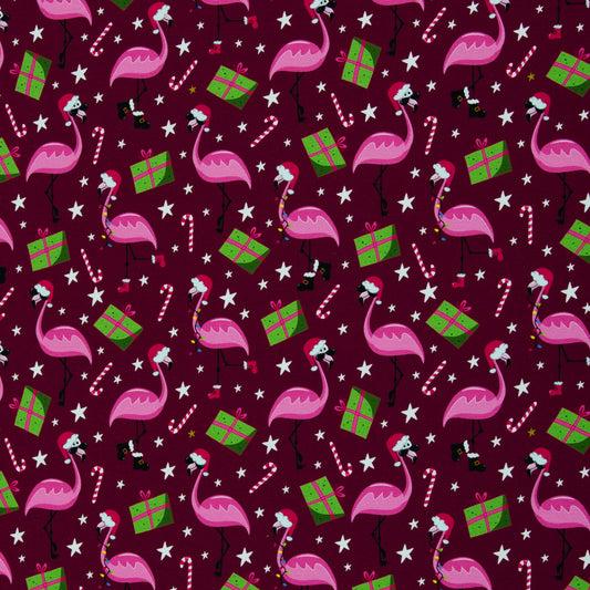 french terry kerstflamingo