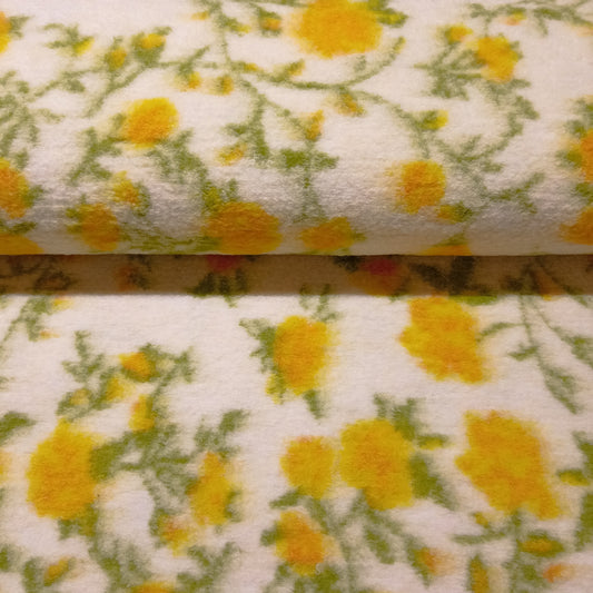 mantelstof gele bloemen