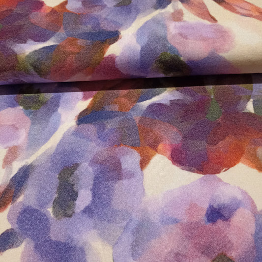 tricot geblurde bloemen paars