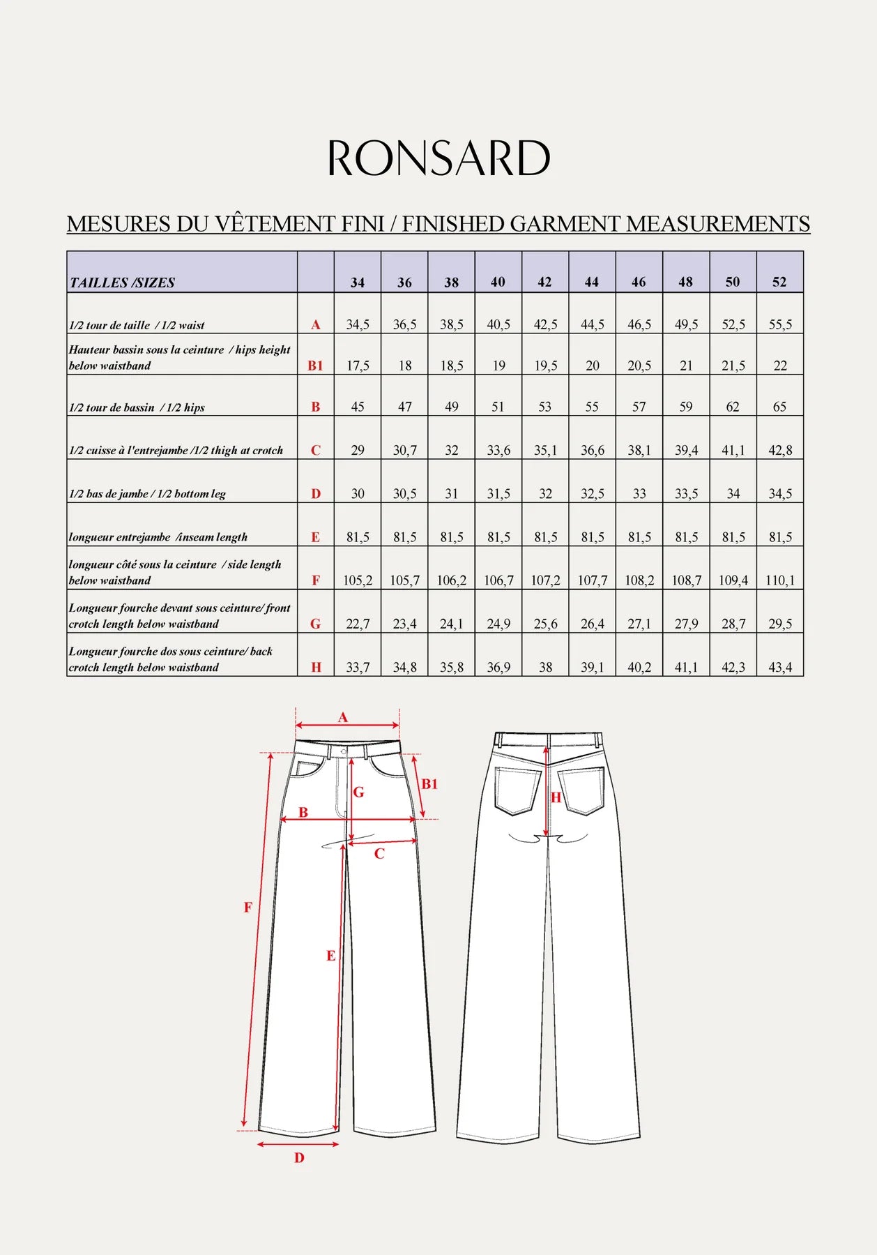 Ronsard jeans maison fauve