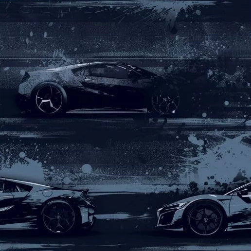 tricot raceauto's jeansblauw