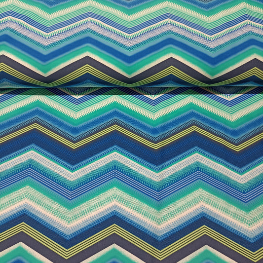 lycra zigzag blauw
