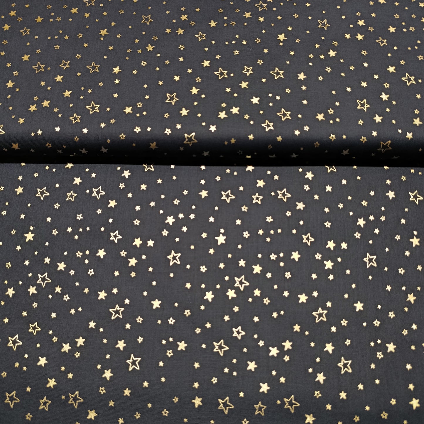 katoen kerst blauw met sterretjes