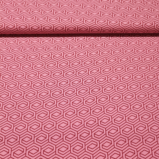 katoen grafische print roze